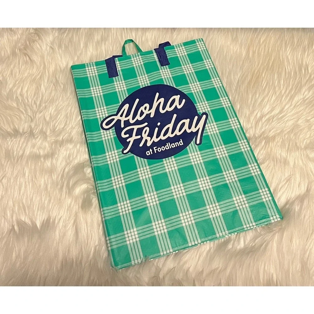 NWT Aloha Friday Palaka Foodland Hawaii Exclusive Reusable Tote Bag Set of 4 - Picture 3 of 7